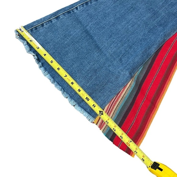 Lucky And Blessed Super Flare With Serape Insert Jeans - Picture 15 of 17